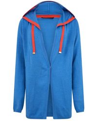Moorer - Lange Cardigan Met Capuchon - Lyst