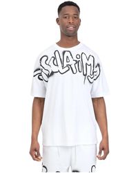 DISCLAIMER - T-shirt bianca con stampa logo uomo - Lyst