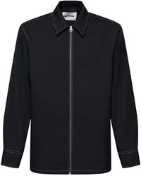 Jil Sander - Marineblauwe Zip-Up Shirt Jacket - Lyst