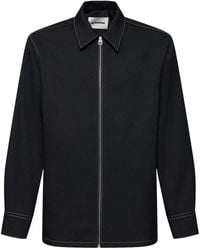 Jil Sander - Marineblauwe Zip-Up Shirt Jacket - Lyst