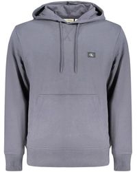 Calvin Klein - Hoodies & Sweatvesten ,Blauw ,Katoen Blauwe Katoenen Sweater Hoodie - Lyst