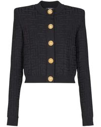 Balmain - Monogram Strickjacke - Lyst