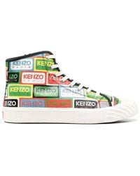 KENZO - High-Top Sneakers mit All-Over-Logo-Print - Lyst