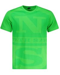 North Sails - Tops ,Groen ,Katoen T-Shirt Met Korte Mouwen - Lyst