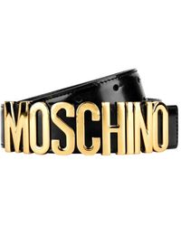 Moschino - Schwarzer logo plaque gürtel - Lyst