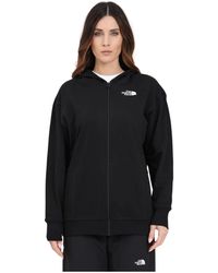 The North Face - Schwarzer hoodie mit einfacher dome-zip - Lyst
