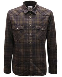 PT01 - Overhemden ,Groen ,Italiaans Militair Stijl Overhemd - Lyst