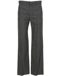Balenciaga Checked Straight Trousers - Grijs