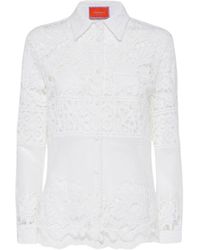 La DoubleJ - Overhemden ,Wit ,Katoen Lace Boy Shirt - Lyst