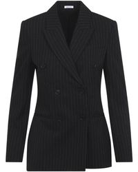 McQueen - Jassen ,Zwart ,Wol Nadelstreep Double-Breasted Jas - Lyst