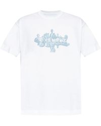 Givenchy - Tops ,Wit ,Katoen Paris Signature Print T-Shirt - Lyst