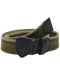 Blauer - Accessoires ,Bruin ,Militair Groene Technische Stof En Leren Riem Voor Mannen - Lyst