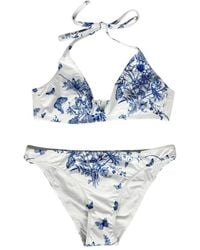 MC2 Saint Barth - Badmode ,Blauw ,Witte Zee Bikini Gaia Maia Bloemen - Lyst