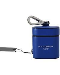Dolce & Gabbana - Leather Silver Metal Logo Airpods Case - Lyst