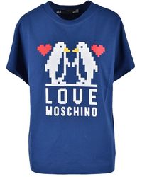 Love Moschino - Camiseta azul es - Lyst