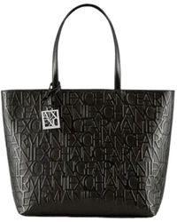 Armani Exchange - Shopper tasche mit logo-print - Lyst