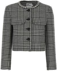 Self-Portrait - Houndstooth Crystal Trim Jacket - Lyst