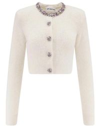 Self-Portrait - Alpaca Cardigan Met Strass - Lyst