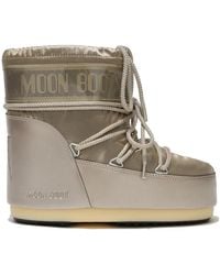 Moon Boot - Niedrige glanz platin icon stiefel - Lyst