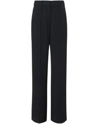 Calvin Klein - Broeken ,Zwart ,Polyester Wijde Twill Broek - Lyst
