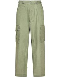 KENZO - Broeken ,Groen ,Groene Cargo Broek Met Zakken - Lyst