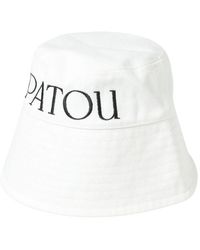 Patou - Accessoires ,Wit ,Katoen Elegant Logo Bucket Hat - Lyst