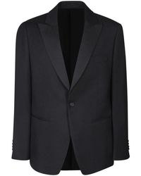 Lardini - Kostuums ,Zwart ,Wol Wool Smoking Jacket - Lyst
