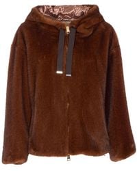 Herno - Faux Fur Jacket With Hood - Lyst