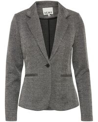 Ichi - Jassen ,Grijs ,Polyester Moderne Structuur Blazer - Lyst