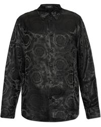 Versace - Overhemden ,Zwart ,Shirt Met Barocco Patroon - Lyst