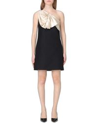 Valentino - Kleedjes ,Zwart ,Wol Crepe Couture Mini Jurk - Lyst