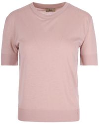 Herno - Tops ,Roze ,Katoen T-Shirts - Lyst