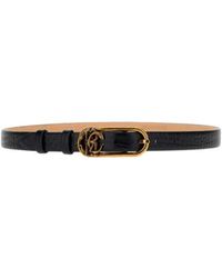 Roberto Cavalli - Accessoires ,Zwart ,Leer Monogram Mirror Snake Leren Riem - Lyst