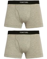 Tom Ford - Ondergoed ,Grijs ,Katoen Twee Boxershorts Met Logo - Lyst