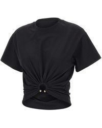 Rabanne - Tops ,Zwart ,Cropped T-Shirt - Lyst