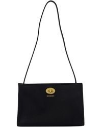 Burberry - Zwarte Leren Schoudertas Met Draaislot - Lyst