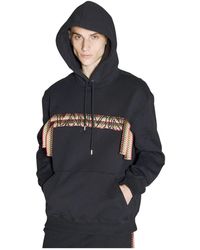 Lanvin - Hoodies & Sweatvesten ,Zwart ,Katoen Curblace Hooded Sweatshirt - Lyst