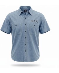 chesapeake's - Short Sleeve Chambray Shirt Mc Buzz - Lyst