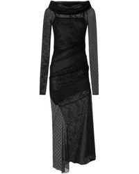 Pinko - Kleedjes ,Zwart ,Nylon Brucomela Dress - Lyst