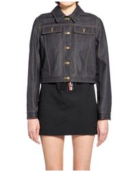 Thom Browne - Jassen ,Blauw ,Denim Korte Denim Jas - Lyst