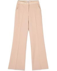 Oltre - Wijde Pijpen Broek Met Satijnen Bies - Lyst