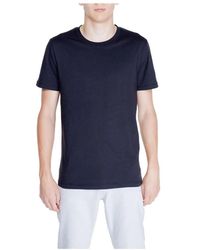 Peuterey - Tops ,Zwart ,Katoen Short Sleeve Crew Neck Tshirt - Lyst