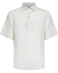 MC2 Saint Barth - Tops ,Wit ,Linnen Linnen Polo Shirt - Lyst