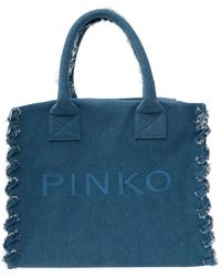 Pinko - Denim strand einkaufstaschen - Lyst