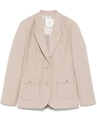 Anine Bing - Taupe knopfjacke mit taschen - Lyst