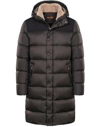 Moorer - Jassen ,Zwart ,Polyester Winterjack Met Capuchon - Lyst