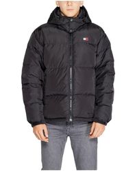 Tommy Hilfiger - Schwarze jacke aus recyceltem polyester herbst/winter kollektion - Lyst