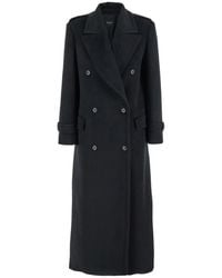 Plain - Double-Breasted Coats - Lyst