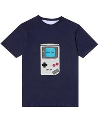 LC23 - Tops ,Blauw ,Katoen Gameboy Geborduurd T-Shirt - Lyst
