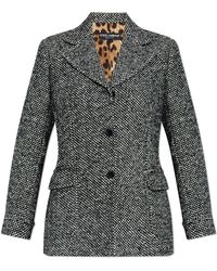 Dolce & Gabbana - Jassen ,Grijs ,Wol Single-Breasted Blazer - Lyst